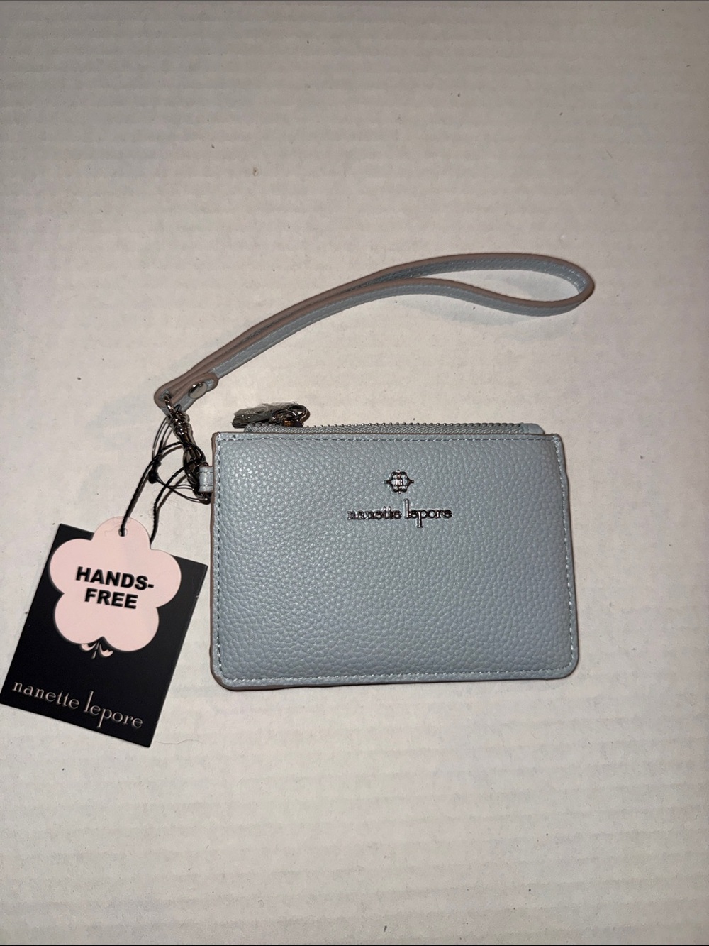 Nanette Lepore Pale Blue Wristlet Card Case with Strap